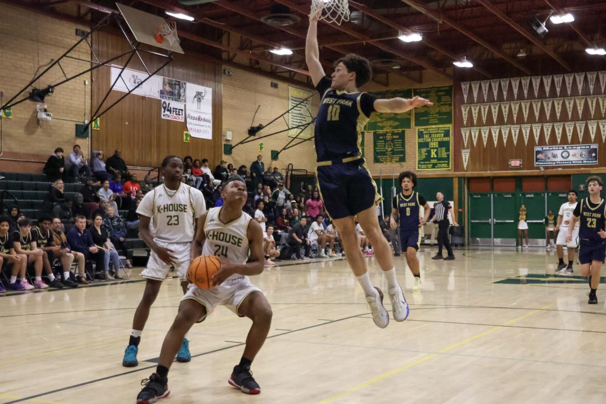 On Feburary 11 in the Kennedy gym, Cameron Thomas pump fakes a West Park player and sends him flying towards the wall. Cameron then made the easy shot.