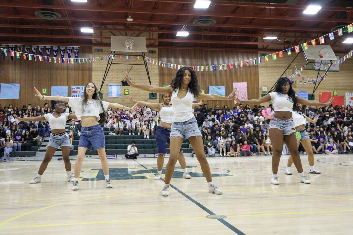 JFK Cheer and BSU do their dance routine at the JFK Multicultural rally on March 20. This was one of the many performances at the rally.